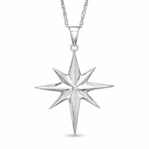 Zales Silver Starburst Pendant Necklace